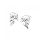 Sterling-Silver-Cubic-Zirconia-Dolphin-Stud-Earrings Sale