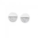 Silver-Cubic-Zirconia-Luna-Stud-Earrings Sale