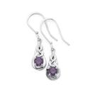 Sterling-Silver-Round-Violet-Cubic-Zirconia-Celtic-Knot-Earrings Sale