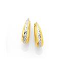 9ct-Two-Tone-Diamond-Cut-Tapered-Huggie-Earrings Sale