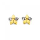 9ct-Two-Tone-Diamond-Cut-Flower-Stud-Earrings Sale