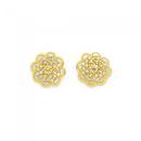 9ct-Gold-Filigree-Flower-Stud-Earrings Sale