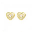 9ct-Gold-Filigree-Open-Heart-Stud-Earrings Sale