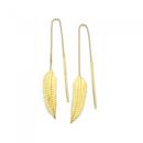 9ct-Gold-Leaf-Thread-Drop-Earrings Sale