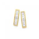 9ct-Gold-Cubic-Zirconia-Princess-Cut-Huggie-Earrings Sale