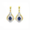 9ct-Created-Sapphire-Diamond-Tear-Drop-Stud-Earrings Sale