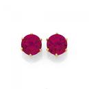 9ct-Created-Ruby-Round-Stud-Earrings Sale