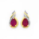 9ct-Created-Ruby-Diamond-Swirl-Drop-Stud-Earrings Sale