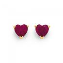 9ct-Created-Ruby-Heart-Stud-Earrings Sale