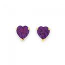 9ct-Gold-Amethyst-Heart-Stud-Earrings Sale