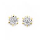 9ct-Gold-Diamond-Snowflake-Stud-Earrings Sale