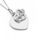 Sterling-Silver-Cubic-Zirconia-Infinity-Heart-With-Heart-Disc-Pendant Sale
