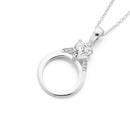 Sterling-Silver-Cubic-Zirconia-Engagement-Ring-Pendant Sale