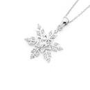 Silver-Cubic-Zirconia-Heart-Centre-Snowflake-Pendant Sale