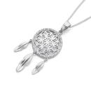 Sterling-Silver-Cubic-Zirconia-Dreamcatcher-Flower-Pendant Sale