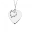 Sterling-Silver-Heart-Disc-and-Cubic-Zirconia-Heart-Pendant Sale