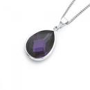 Silver-Violet-Cubic-Zirconia-Pear-Shape-Facet-Pendant Sale