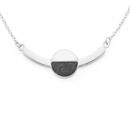 Silver-Black-Howlite-Marble-Luna-Curve-Necklet Sale