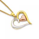 9ct-Tri-Tone-Mini-Heart-Open-Heart-Pendant Sale