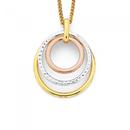 9ct-Gold-Tri-Tone-Triple-Circle-Pendant Sale