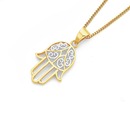 9ct-Two-Tone-Filigree-Hamsa-Hand-Pendant Sale