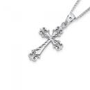 9ct-White-Gold-20mm-Beaded-Edge-Cross-Pendant Sale