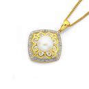 9ct-Cultured-Freshwater-Pearl-Diamond-Pendant Sale