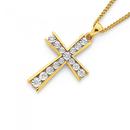 9ct-Gold-Diamond-Cross-Pendant Sale