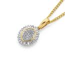 9ct-Diamond-Oval-Cluster-Pendant Sale