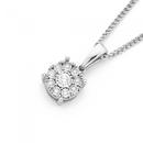 9ct-White-Gold-Diamond-Cluster-Pendant Sale