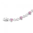 Sterling-Silver-Pink-Cubic-Zirconia-Heart-Infinity-Bracelet Sale