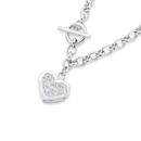 Silver-Pave-Cubic-Zirconia-Heart-Fob-Bracelet Sale