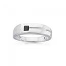 Silver-Black-Cubic-Zirconia-Gents-Ring Sale