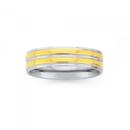 Steel-With-Two-Tone-Gold-Plated-Rows-Ring Sale