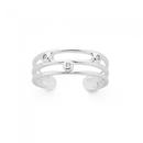 Sterling-Silver-Three-Bar-Cubic-Zirconia-Toe-Ring Sale