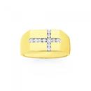 9ct-Gold-Diamond-Cross-Mens-Signet-Ring Sale