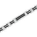 Stainless-Steel-Black-Cable-ID-Mens-Bracelet-23cm Sale