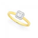 9ct-Gold-Diamond-Cluster-Square-Ring Sale