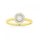 9ct-Gold-Diamond-Bezel-Set-Framed-Ring Sale