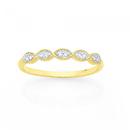 9ct-Gold-Diamond-5x-Oval-Bar-Ring Sale