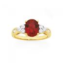 9ct-Gold-Created-Ruby-Cubic-Zirconia-Ring Sale