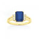 9ct-Gold-Created-Sapphire-CZ-Dress-Ring Sale