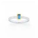 Sterling-Silver-9ct-Gold-Blue-Topaz-Stacker-Ring Sale