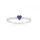 Sterling-Silver-Bezel-Set-Purple-Cubic-Zirconia-Heart-Ring-Size-S Sale