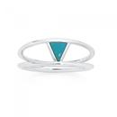 Silver-Reconstituted-Turquoise-Triangle-Split-Ring Sale