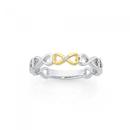 Sterling-Silver-9ct-Gold-Diamond-Infinity-Band-Ring Sale