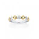 Sterling-Silver-9ct-Gold-Diamond-Flower-Ring Sale