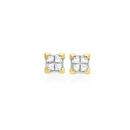 9ct-Gold-Diamond-Princess-Cut-Invisible-Set-Diamond-Stud-Earrings Sale
