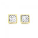 9ct-Gold-Diamond-Square-Stud-Earrings Sale