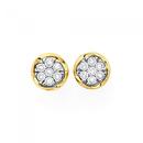 9ct-Gold-Diamond-Miracle-Set-Cluster-Bezel-Stud-Earrings Sale